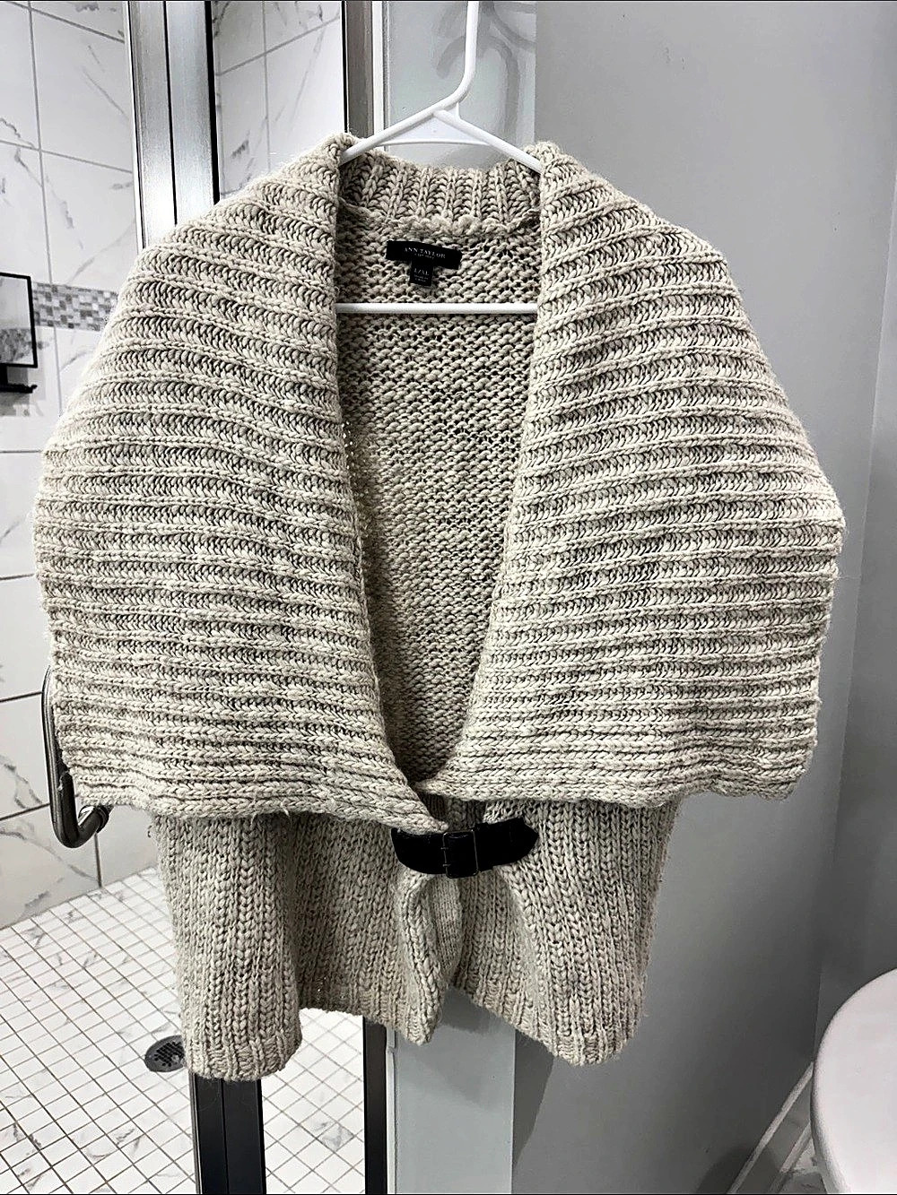 Ann Taylor Knit Shawl Collar Belted Cardigan